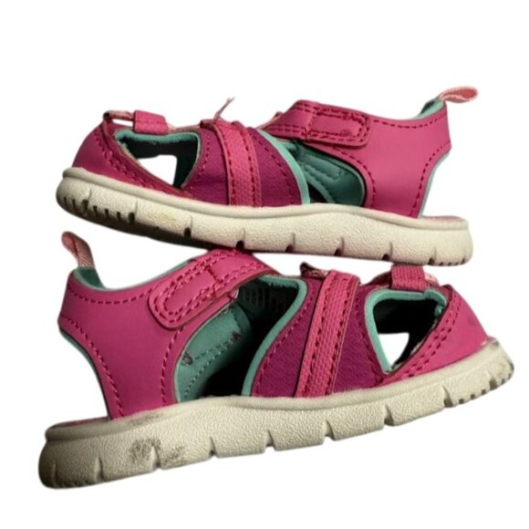 Carters Just One You Baby Sandals Pink Summer Shoes Sz 4 - Picture 4 of 6